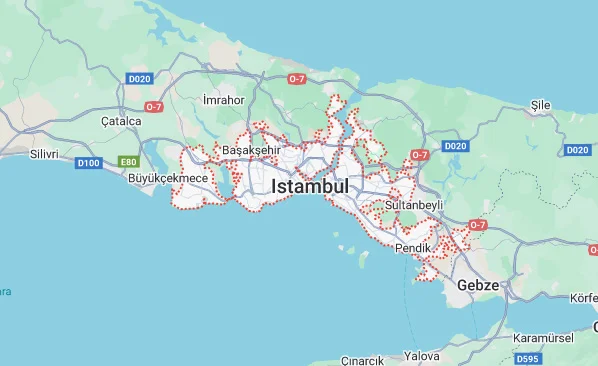 mapa Istambul, Turquia